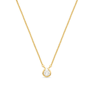 Collar de Circonita Brillante acabado en oro amarillo 18K - Ceol-blanco