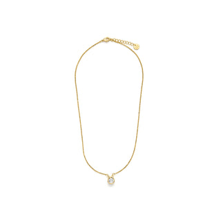 Collar de Circonita Brillante acabado en oro amarillo 18K - Ceol-blanco