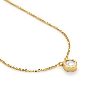 Collar de Circonita Brillante acabado en oro amarillo 18K - Ceol-blanco
