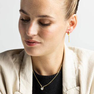 Collar de Circonita Brillante acabado en oro amarillo 18K - Ceol-blanco