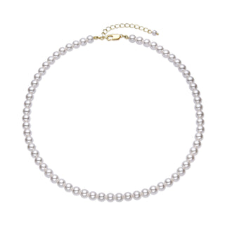 Collar con Perla Blanca acabado oro 18k - Jamel-blanco