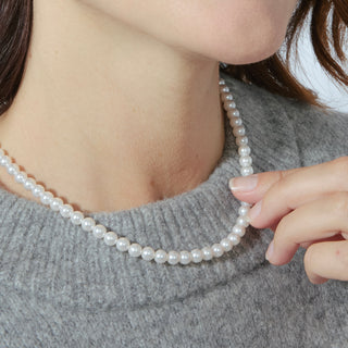 Collar con Perla Blanca acabado oro 18k - Jamel-blanco