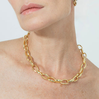 Collar de 42cm acabado en Oro Amarillo de 18k - Hande-amarillo