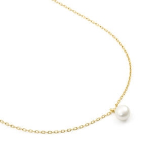 Collar de Perla Blanca acabado en oro amarillo de 18k - Talori-Dorado