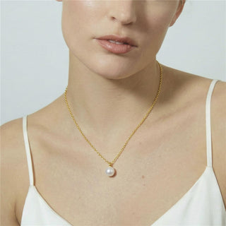 Collar de Perla Blanca acabado en oro amarillo de 18k - Talori-Dorado
