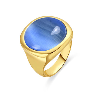 Anillo acabado oro amarillo 18k - Uther-Azul