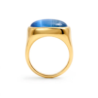 Anillo acabado oro amarillo 18k - Uther-Azul