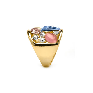 Anillo acabado oro amarillo de 18k y Cristal Multicolor - Sionu-multicolor