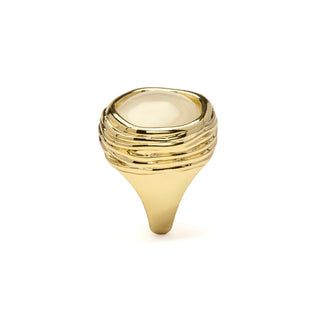 Anillo de Ojo de Gato acabado en oro amarillo de 18k - Kiqau-amarillo