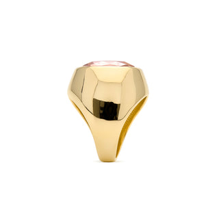 Anillo de Circonita Marrón acabado en oro amarillo 18k - Ashan-marron