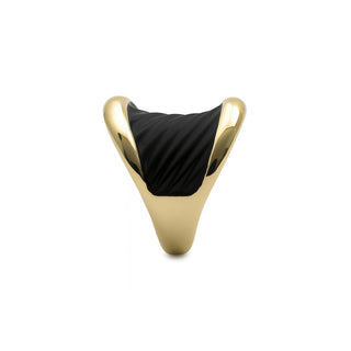 Anillo de Lacado Negro acabado en oro amarillo de 18k - Overci-blanco