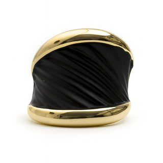 Anillo de Lacado Negro acabado en oro amarillo de 18k - Overci-blanco