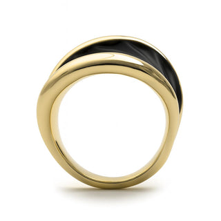 Anillo de Lacado Negro acabado en oro amarillo de 18k - Overci-blanco