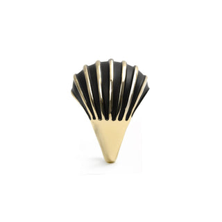 Anillo de Lacado Negro acabado en oro amarillo de 18k - Belin-blanco