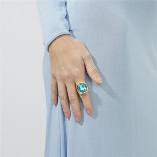 Anillo acabado oro amarillo 18k - Kibuki-azul