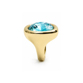 Anillo acabado oro amarillo 18k - Kibuki-azul