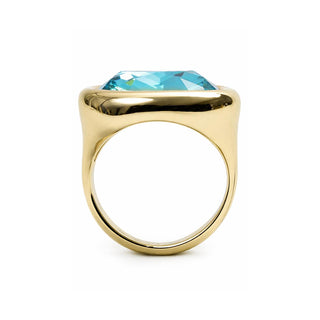 Anillo acabado oro amarillo 18k - Kibuki-azul