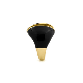 Anillo de Lacado Negro acabado en oro amarillo de 18k - Uap-NEGRO