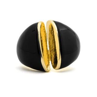 Anillo de Lacado Negro acabado en oro amarillo de 18k - Uap-NEGRO