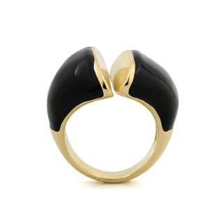 Anillo de Lacado Negro acabado en oro amarillo de 18k - Uap-NEGRO