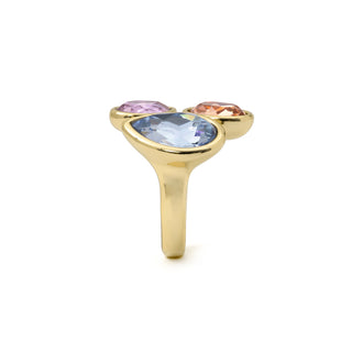 Anillo de Cristal Multicolor acabado en oro amarillo de 18k - Moodab-MULTICOLOR