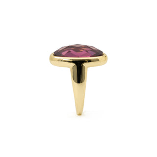 Anillo de Cristal Morado acabado en oro amarillo de 18k - Rimya-MORADO