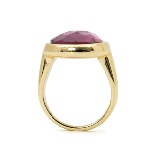 Anillo de Cristal Morado acabado en oro amarillo de 18k - Rimya-MORADO