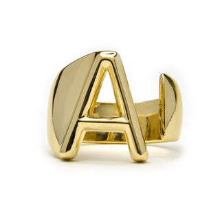 Anillo acabado oro amarillo 18k - Alphabet-blanco
