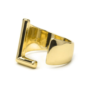 Anillo acabado oro amarillo 18k - Alphabet-blanco