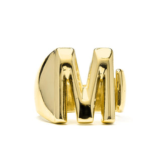 Anillo acabado oro amarillo 18k - Alphabet-blanco