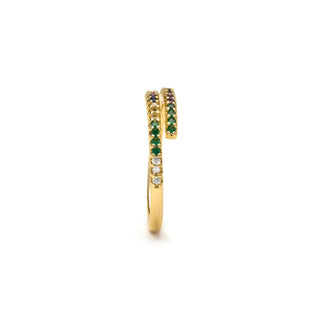 Anillo con Circonita Multicolor acabado oro 18k - Tazel-multicolor