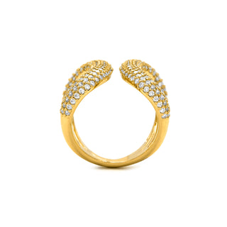 Anillo de Circonita Brillante acabado en oro amarillo de 18k - Rudma-blanco