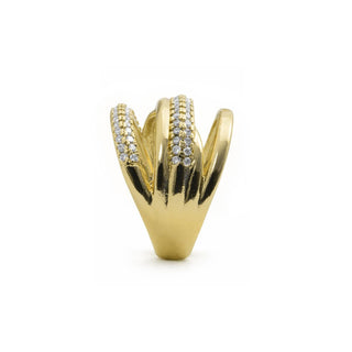 Anillo de Circonita Brillante acabado en oro amarillo de 18k - Raves-Amarillo