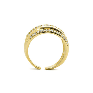 Anillo de Circonita Brillante acabado en oro amarillo de 18k - Raves-Amarillo