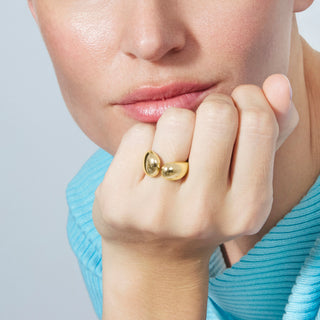 Anillo acabado en oro amarillo de 18k - Bubty-amarillo