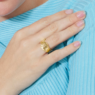 Anillo acabado en oro amarillo de 18k - Kajaw-amarillo
