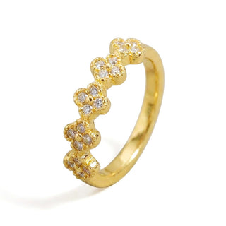 Anillo de Circonita Brillante acabado en oro amarillo de 18k - Siskal-Amarillo