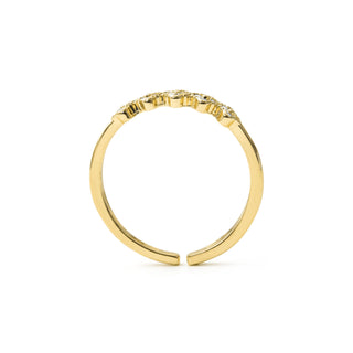 Anillo de Circonita Brillante acabado en oro amarillo de 18k - Siskal-Amarillo
