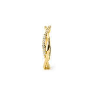 Anillo de Circonita Brillante acabado en oro amarillo de 18k - Hagoe-Amarillo
