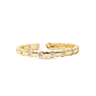 Anillo de Perla Blanca acabado en oro amarillo de 18k - Navi-Amarillo