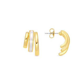 Pendientes acabado en rodio, oro amarillo y rosa de 18k - Eresron-AMARILLO