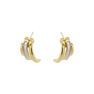 Pendientes acabado en rodio, oro amarillo y rosa de 18k - Eresron-AMARILLO