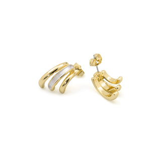 Pendientes acabado en rodio, oro amarillo y rosa de 18k - Eresron-AMARILLO