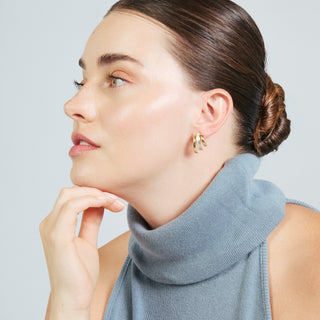 Pendientes acabado en rodio, oro amarillo y rosa de 18k - Eresron-AMARILLO
