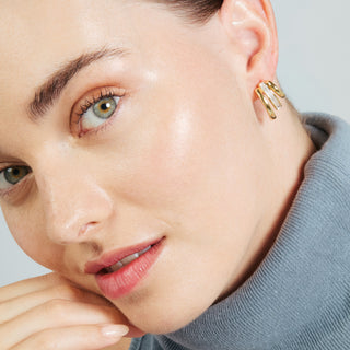 Pendientes acabado en rodio, oro amarillo y rosa de 18k - Eresron-AMARILLO