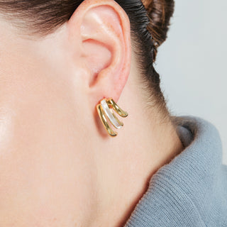 Pendientes acabado en rodio, oro amarillo y rosa de 18k - Eresron-AMARILLO