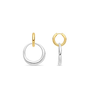 Pendientes acabado en rodio, oro amarillo de 18k - Malorly-AMARILLO
