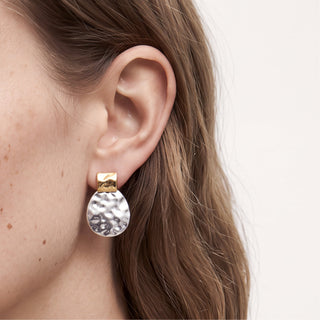 Pendientes acabado en rodio, oro amarillo de 18k - Dimgan-AMARILLO