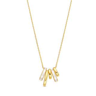 Collar acabado en rodio, oro amarillo y rosa de 18k - Eresron-AMARILLO