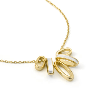Collar acabado en rodio, oro amarillo y rosa de 18k - Eresron-AMARILLO